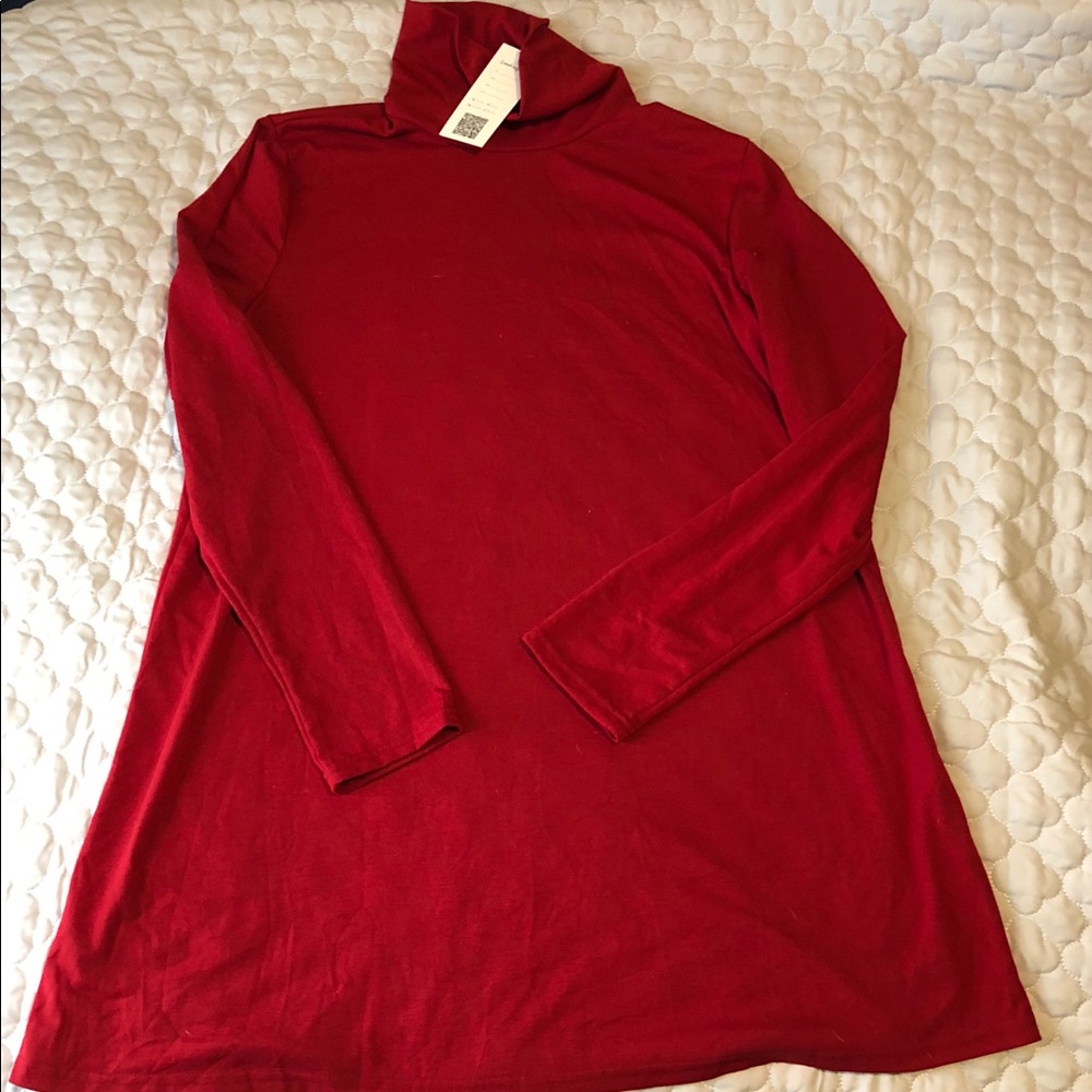 NWT Red long sleeve turtleneck tunic dress.